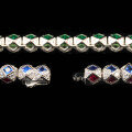 wholesale 925 Sterling Silver High Carbon Diamond Blue Red Green Three-Tone Princess-Cut GRC Lab-Grown Sapphire Unique and Versatile Women's Bracelet-0-2