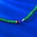 wholesale Silver-set high-end jewelry, icy imperial green chrysoprase beaded necklace, versatile 60mm full strand, 50cm-0-3