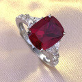 wholesale 925 Silver with 8*10mm Pigeon Blood Red Gemstone Ring for Women, Zhuo Zhifan New Collection, Luxurious and Spacious, Minimalist and Stylish, Versatile-0-2