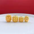 wholesale Gold-plated 925 ancient silver fittings with engraved scales, mantra six-syllable, auspicious and wealthy barrel beads, spacer beads, waist beads for DIY prayer beads-0-2