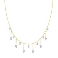 wholesale 925 Sterling Silver Women's Small and Exquisite Luxury Layering Fringe Geometric Lace-Trimmed Mixed Style Ethereal Collarbone Necklace-Gold DY191201-SK-WH 925 silver