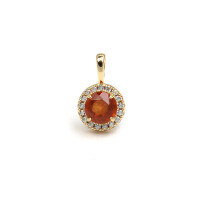 wholesale S925 Sterling Silver Fashionable High-End Pendant with Fanta Garnet and Micro-Paved Full Zirconia for Wholesale-Fanta Garnet Pendant 925 Silver