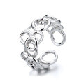 wholesale S925 Sterling Silver Irregular Geometric Ins Hollow Open Ring Korean Minimalist Style Women's Ring-0-4
