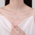 wholesale S925 Sterling Silver Moissanite Necklace for Women, Fully Enclosed Heart Pendant, Exquisite and Fashionable Niche Jewelry-0-3