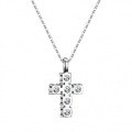 925 Sterling Silver Moissanite Cross Geometric Pendant Necklace for Women-0-3