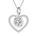 S925 Sterling Silver D-Color Moissanite Rotating Pendant Necklace-0-13