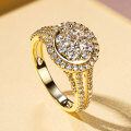 Wholesale Starry Zircon Ring, Alloy Rhinestone Design, High-End Moissanite Style-0-0