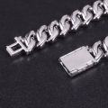 wholesale S925 Sterling Silver Hip Hop Cuban Chain with Two Rows of Moissanite, 18mm Wide, Fine Craftsmanship Version, Popular Cross-Border Diamond Pattern Necklace-0-2