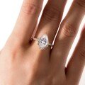 wholesale S925 gold-plated claw-set teardrop moissanite ring for women, a luxurious gown pairing piece-0-3