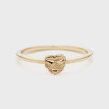 wholesale 9K Gold Japanese Retro Minimalist Style Three-Dimensional Heart Ring Yili Jewelry, Source Manufacturer Wholesale-0-0
