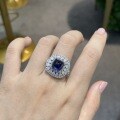 18k Gold Plated S925 Silver Vintage Cultured Sapphire Ring with Gemstones, Wholesale Stock-0-2
