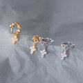 wholesale S925 full diamond cross pendant chain ear clasp minimalist fashion earrings M01276-0-2