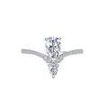 S925 Sterling Silver 1-Carat Moissanite Crown Waterdrop Pear-Shaped Women's Wedding Ring Wholesale-0-3