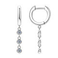 wholesale Silver Korean-style minimalist tassel moissanite earrings for women, small designer high-end stud earrings wholesale-0-4