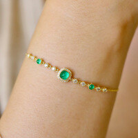 wholesale S925 sterling silver ethereal and stylish row diamond bracelet, versatile for daily wear, luxury fashion sugar tower stone bangle-BS0246-Gold>925 Silver