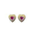wholesale S925 Silver Gold-Plated Heart Brushed Small Stud Earrings, Stylish and Versatile with a High-End Feel, Mu Jing Jewelry Spring and Summer New Collection-0-4
