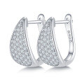 wholesale 925 Sterling Silver Cross-Border New Moissanite U-Shaped Earrings, European and American Fashion Diamond-Inlaid Elegant Ear Clasp Hoop Wholesale-0-4