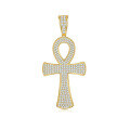 wholesale S925 Sterling Silver Cross Pendant with Moissanite Hip-Hop Diamond Necklace for Men and Women-0-5