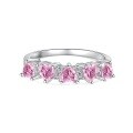 wholesale S925 Sterling Silver Cross-Border Women's Ring with 8A Ice Flower Zircon, Sparkling Pink Geometric High-Carbon Diamond, Fresh and Sweet Girly Style-0-18