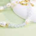 wholesale S925 Sterling Silver Natural Aquamarine Freshwater Pearl Bracelet, High-End Sense Light Luxury Beaded Bracelet for Women, Skin-Whitening Hand Accessory-0-3