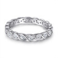 wholesale S925 Sterling Silver Wave Women's Fashion Trendy Ring European and American Best-Seller Full Diamond Eternity Band-0-0