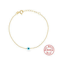 wholesale S925 Sterling Silver Demonic Eye Women's Bracelet, Classic Enamel Drip, INS Jewelry, Hot Cross-Border Seller-Gold 925 silver