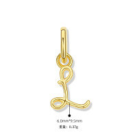 wholesale 925 Sterling Silver Irregular English Letter Pendant Ins Necklace For Women-L-Single Pendant/Gold