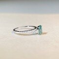 wholesale [925 Sterling Silver] Paraiba 1ct Moissanite Ring Women's Mint Green Moissanite Solitaire Ring Cross-Border Wholesale-0-2
