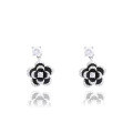 wholesale S925 Sterling Silver Three-Layer Rose Flower Ear Studs, Korean New Style, Personalized Luxury, Minimalist and Exquisite Women's Earrings-0-4