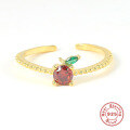 wholesale S925 Sterling Silver Miniature Diamond Fruit Ring, a trendy and creative INS-style ring, popular in Europe and America-0-11