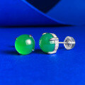 wholesale 925 Silver New Style Simulated Green Chrysoprase Earrings with Luxurious Classic Setting for Wealthy Women-0-5