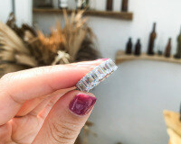 S925 Sterling Silver Rectangular Bevel-Cut Zircon Ring, Fashionable Luxury-Style P [Clearance Sale with Free Shipping]  US Size 7.5