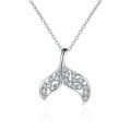 wholesale PT950 Gold-Plated 925 Sterling Silver Moissanite Necklace for Women, Fashionable Dolphin Tail Pendant, Versatile Gift, Hot Sale in Live Streaming-0-4