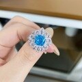 wholesale S925 Sterling Silver Cross-Border New Frost-Cut Multi-Color Flower Ring with Zircon, Women's Fashion High-End Style Wholesale-0-3