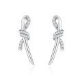 wholesale S925 Sterling Silver Amazon Wish Cross-Border Bestseller Bow Knot Earrings Light Luxury European and American Style Twisted Rope Minimalist Earrings-0-0