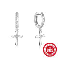 wholesale S925 Sterling Silver Cross Diamond-Studded Ear Cuff, a popular minimalist and chic ear accessory-0-6