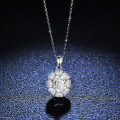 Sterling Silver Wholesale Necklace with Emerald Cut Oval Moissanite-0-2