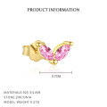 wholesale S925 Sterling Silver French-style Heart-shaped Zircon Earrings With Colorful Zircons, Sweet And Exquisite Set-0-5