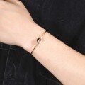 wholesale S925 Sterling Silver New Fashionable and Popular White Shell Bracelet for Women with Black Onyx Inlay, a Niche Accessory at a Breakthrough Price-0-1