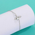 wholesale S925 Sterling Silver Cross-Border Moissanite Bracelet for Women with Bowknot, Minimalist Jewelry, Gift for Best Friend's Birthday or Valentine's Day-0-2
