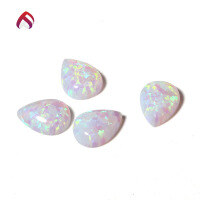 wholesale Metal material first, Amazon wish best-selling synthetic opal OPAL pear-shaped opal ear stud pendant ring inlay stone-9A Deep Violet 7*9mm
