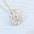 wholesale S925 Silver Plated 14K Gold Japanese Minimalist Pearl and White Zircon Necklace Collarbone Chain-0-3