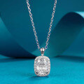 wholesale S925 Silver 2ct Cushion Cut Necklace, Daily Light Luxury Style, Simulated Diamond Pendant, Dropshipping-0-0