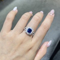 Metal Pendant Royal Blue Sapphire Necklace Set Wholesale-2-carat cultured sapphire ring  US size 5
