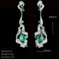 wholesale Gold Plated 925 Silver Muzo Green High-Carbon Diamond Earrings, Fashion Jewelry, Light Luxury Niche Versatile Accessories for Women-0-1