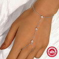 wholesale S925 Sterling Silver Diamond Flower Four-Leaf Clover Forest Style Multi-Layer Stackable Bracelet-0-1