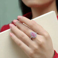 wholesale S925 Silver Zhuo Zhifan Pearl New 8*12 Pink Diamond High Carbon Diamond 5 Carat Ring for Foreign Trade Europe and America Cross-Border Treasure-0-3