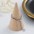 wholesale S925 Sterling Silver Minimalist Pig Nose Tassel Chain Adjustable Sliding Ring Korean Simple Style-0-0