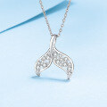 wholesale PT950 Gold-Plated 925 Sterling Silver Moissanite Necklace for Women, Fashionable Dolphin Tail Pendant, Versatile Gift, Hot Sale in Live Streaming-0-0