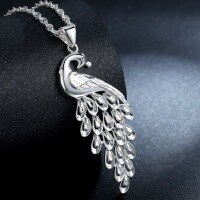 wholesale Fine Silver Maker S999 Vintage Phoenix Peacock Filigree Pendant for Women, Fashion Minimalist Ethnic Style Niche Design Jewelry-Silver Phoenix--Single Pendant Pure Silver
